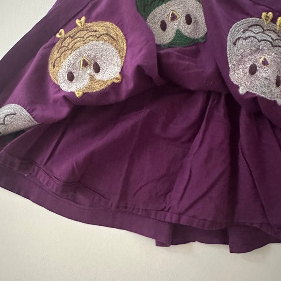 Mini Boden 9-10 Girls Purple Owl Skirt - Picture 4 of 6